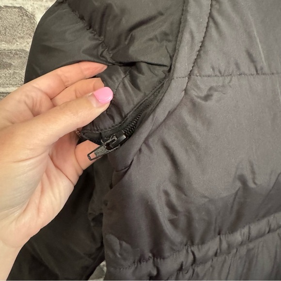 NWT JustFab long puffer coat black pockets vest - Picture 11 of 12